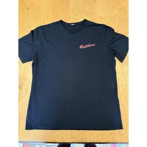 Whalebone Shirt Men Large Black  Short Sleeve  Spell Out Graphic Double Sided